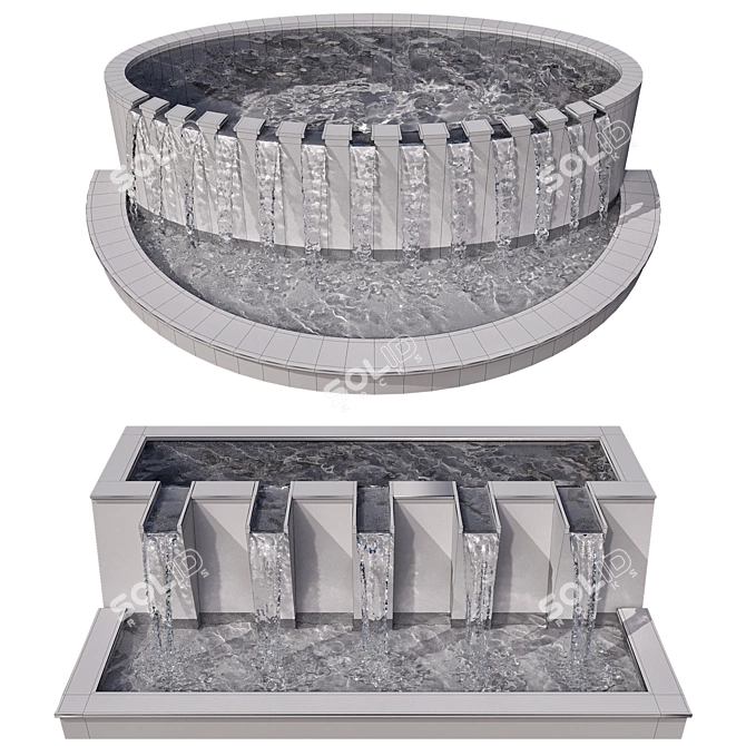 Versatile Waterfall Fountain Decoration 3D model image 6