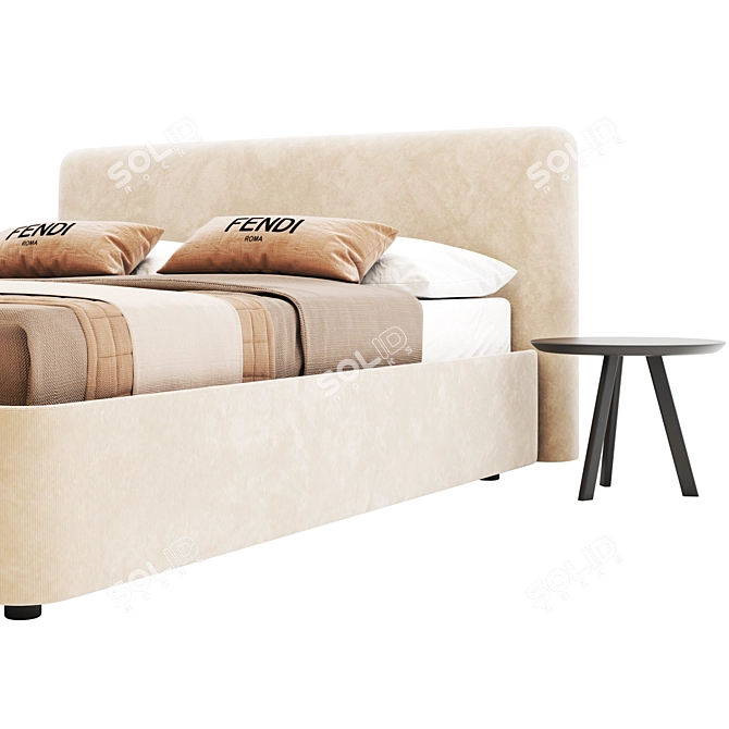 Glamorous Joy Fabric Bed Frame 3D model image 2