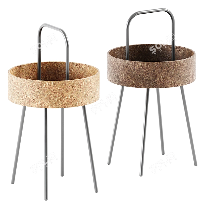 Masha Cork Side Table 38x67 cm 3D model image 1
