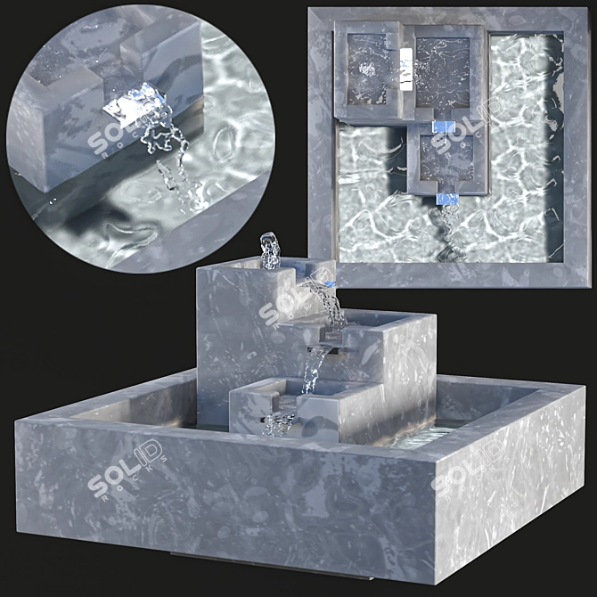 Multi-Directional Fountain Trio 3D model image 4