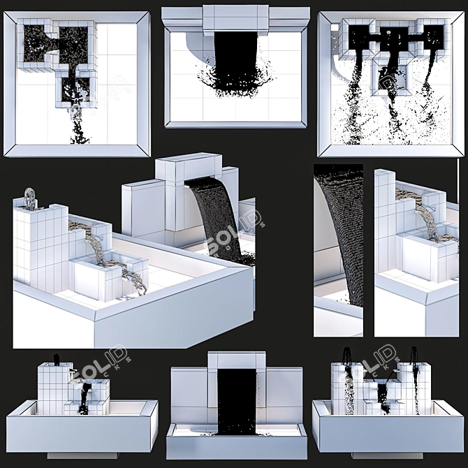 Multi-Directional Fountain Trio 3D model image 7