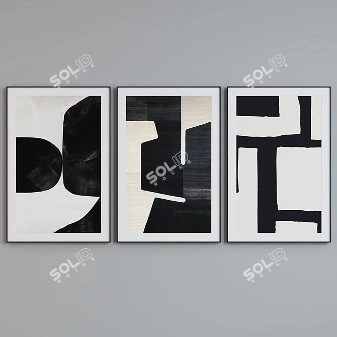 Modern Abstract Picture Frame Set 3D model image 5