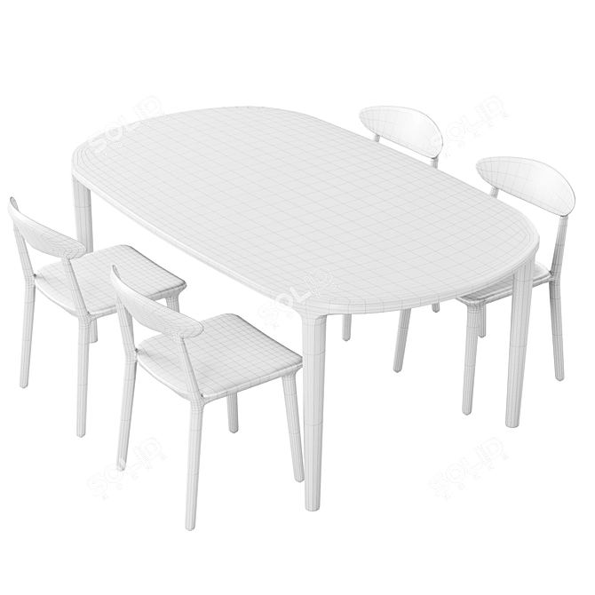 Elegant Dining Set "WU" Artisan 3D model image 4