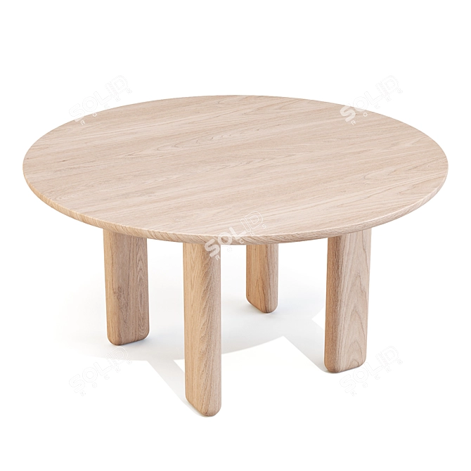 Caillou Dining Table Natural Wood 3D model image 6