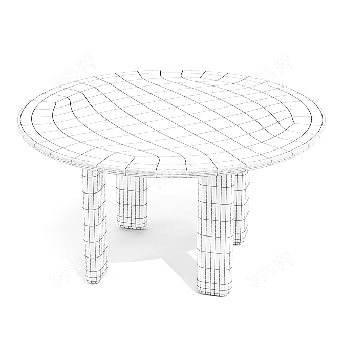 Caillou Dining Table Natural Wood 3D model image 7
