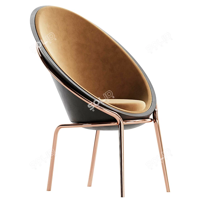 Modern Longjing Dining Chair 3D model image 2