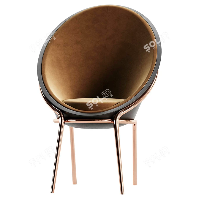 Modern Longjing Dining Chair 3D model image 5