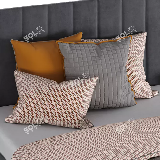 Vega Bed and Iveyn Nightstand 3D model image 5