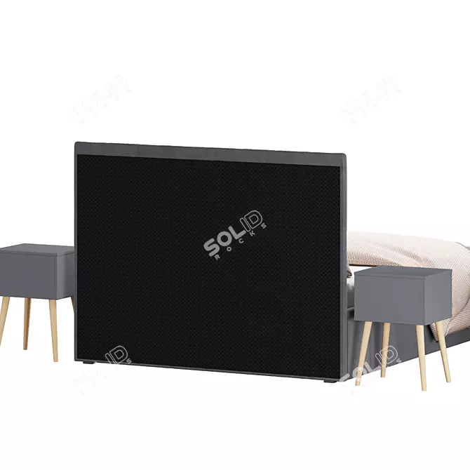 Vega Bed and Iveyn Nightstand 3D model image 6