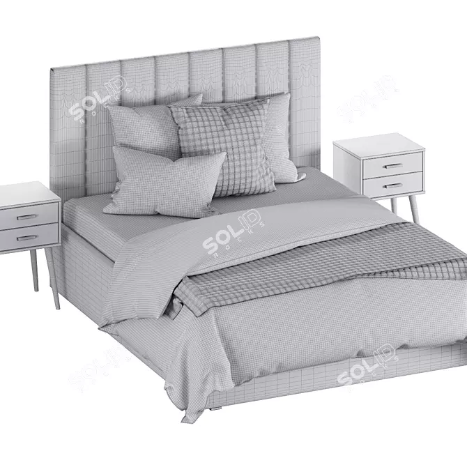 Vega Bed and Iveyn Nightstand 3D model image 7