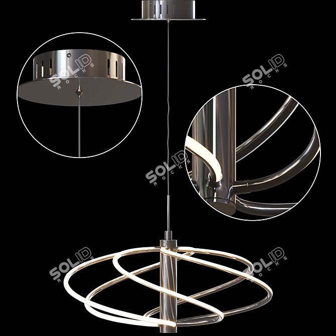 Modern Chrome Pendant Light Fixture 3D model image 2