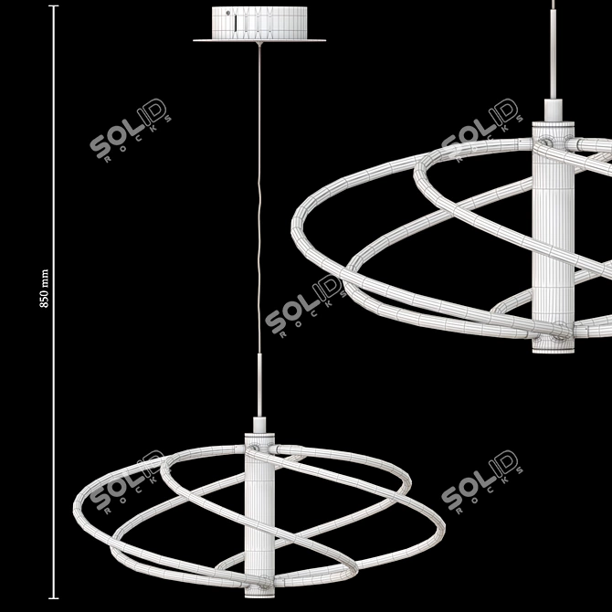 Modern Chrome Pendant Light Fixture 3D model image 3