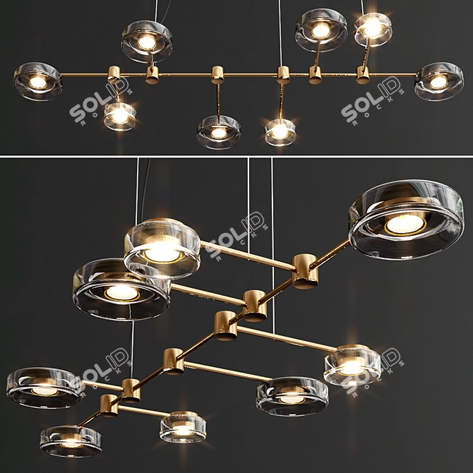 Modern Sleek Circuit Design Table 3D model image 2