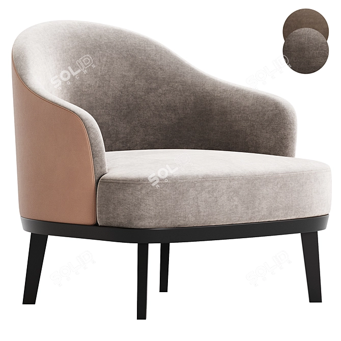 Elegant Aurea Armchair Collection 3D model image 1