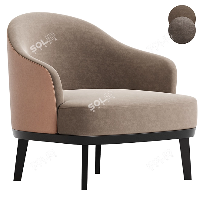 Elegant Aurea Armchair Collection 3D model image 2