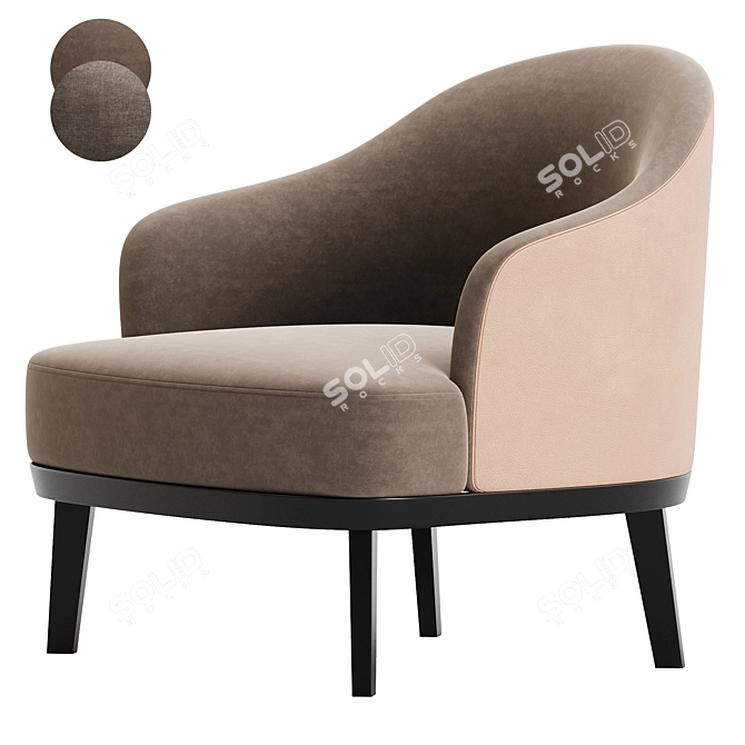 Elegant Aurea Armchair Collection 3D model image 4