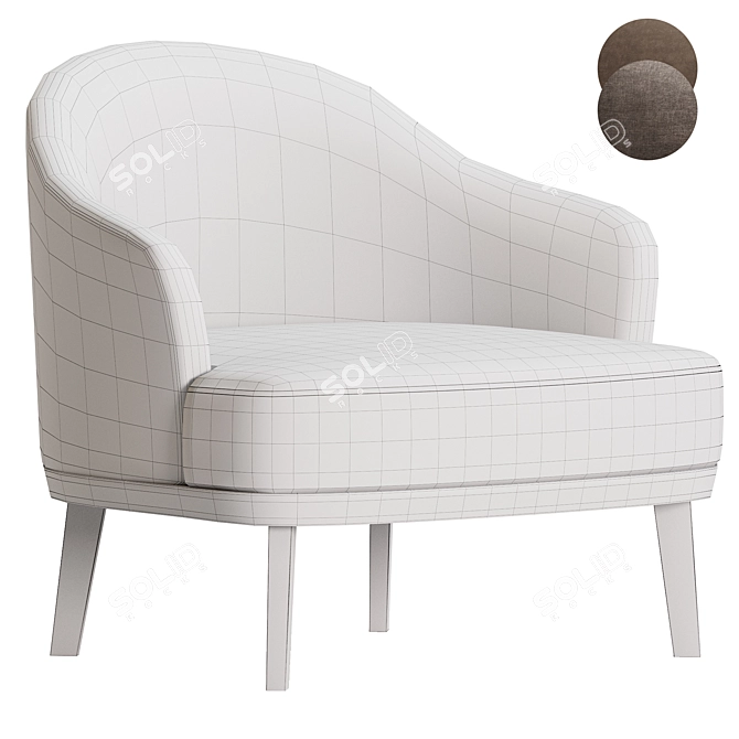 Elegant Aurea Armchair Collection 3D model image 5