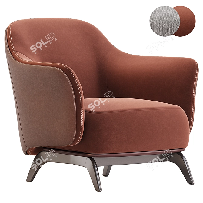 Modern Armchair Poliform Kaori Collection 3D model image 1