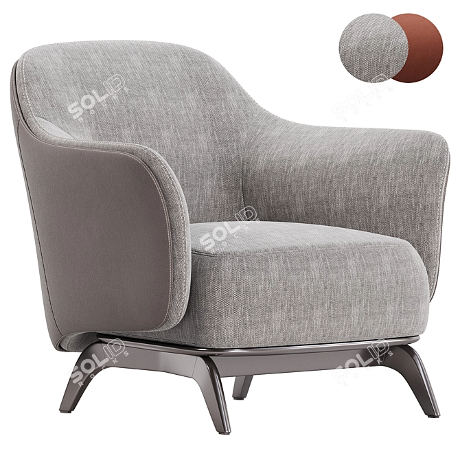 Modern Armchair Poliform Kaori Collection 3D model image 2