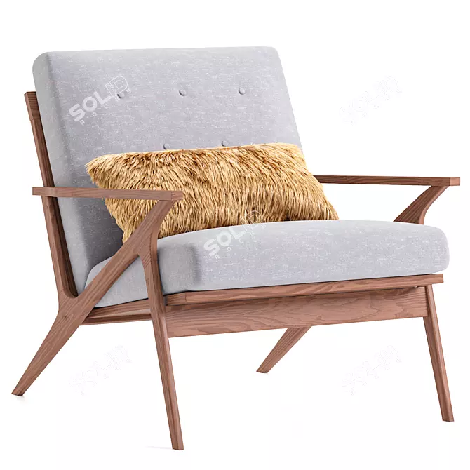 Mid-Century Cavett Tufted Chair 3D model image 4