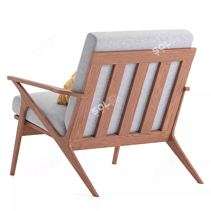 Mid-Century Cavett Tufted Chair 3D model image 1