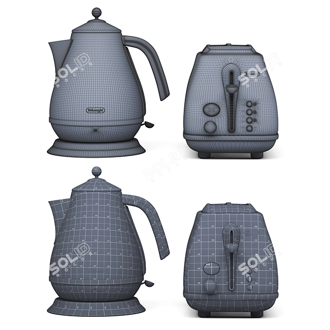 Retro Delonghi Kitchen Appliance 3D model image 2