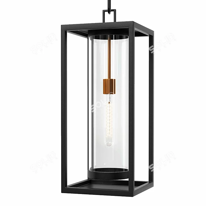 Contemporary Outdoor Pendant Light 3D model image 2