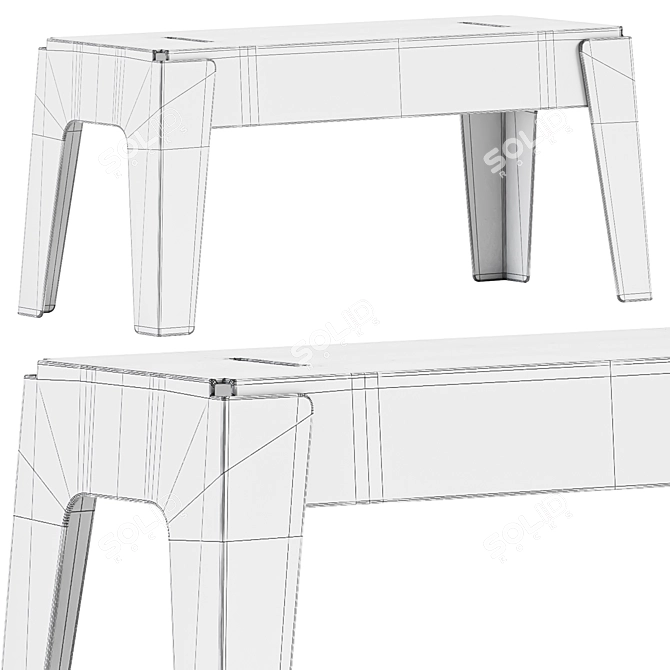 Sleek Urban Seating: Butter Bench 3D model image 2