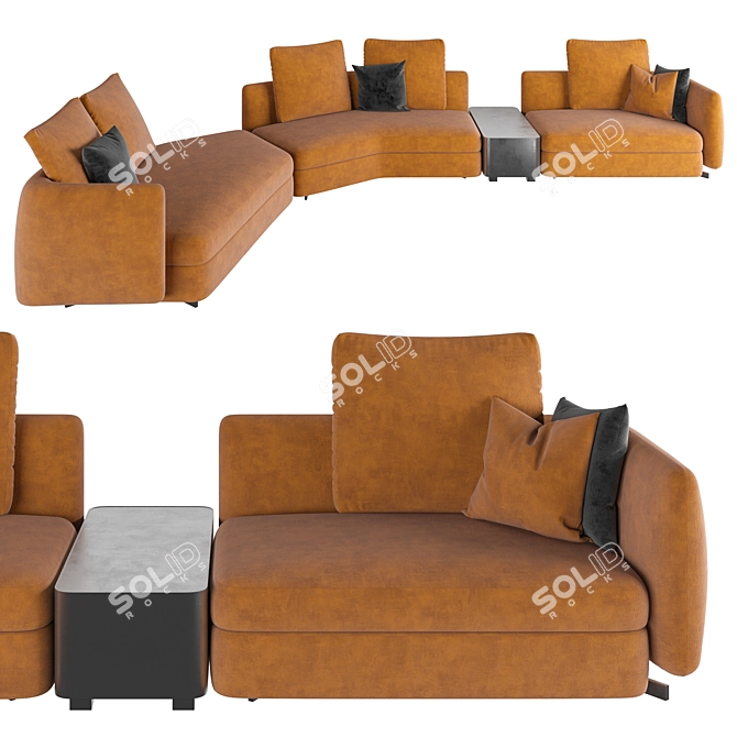 Luxury Saint Germain Sofa Set 3D model image 1