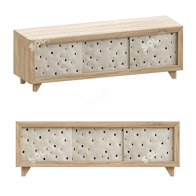 Contemporary White Ceramic Cabinet Ashrafted 3D model image 1