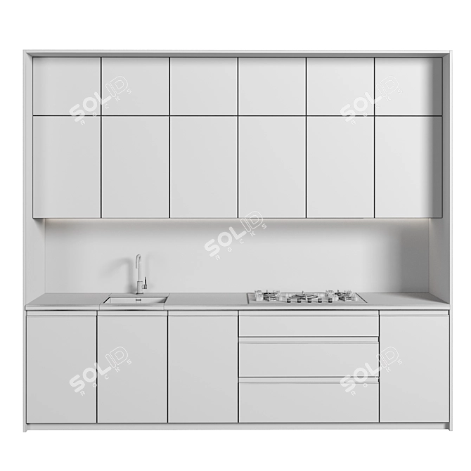 Modern Kitchen 3D Model Set 3D model image 4