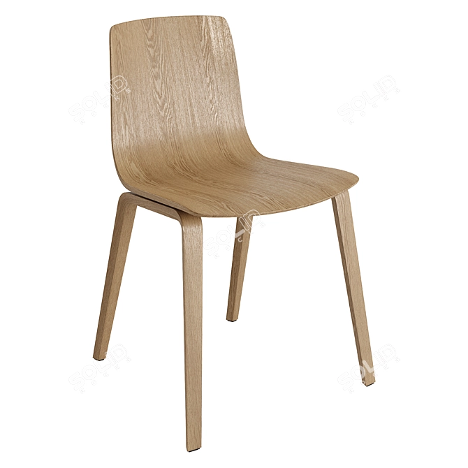 Modern Wood Legs Chair Set 3D model image 4