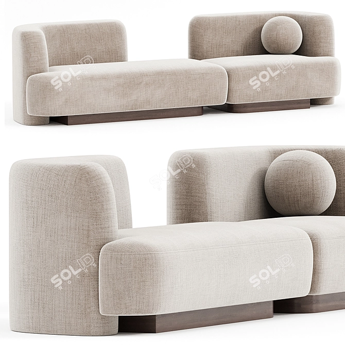 Sleek POP Sofa Design 3D model image 1