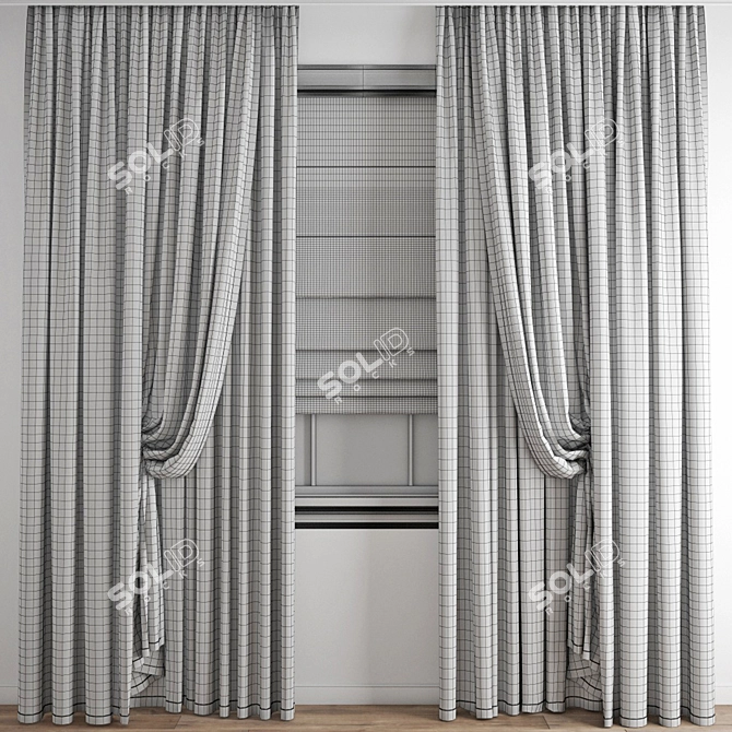 Poly Curtain 3D Model Kit 3D model image 3