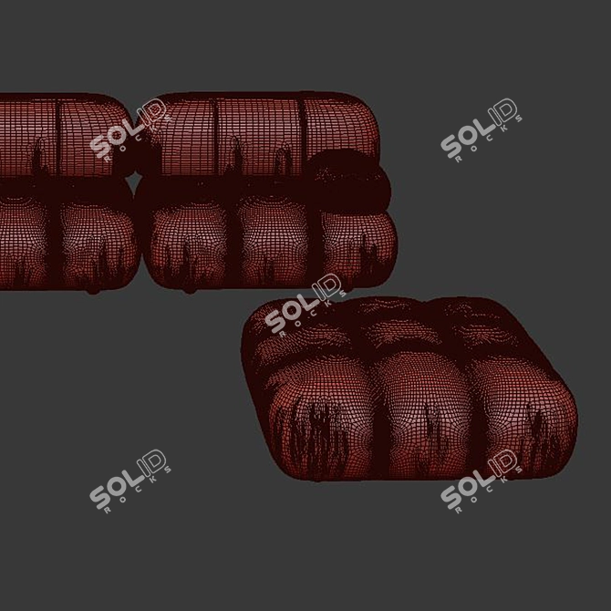 Modern Italian Design 6-Seater Sofa 3D model image 4