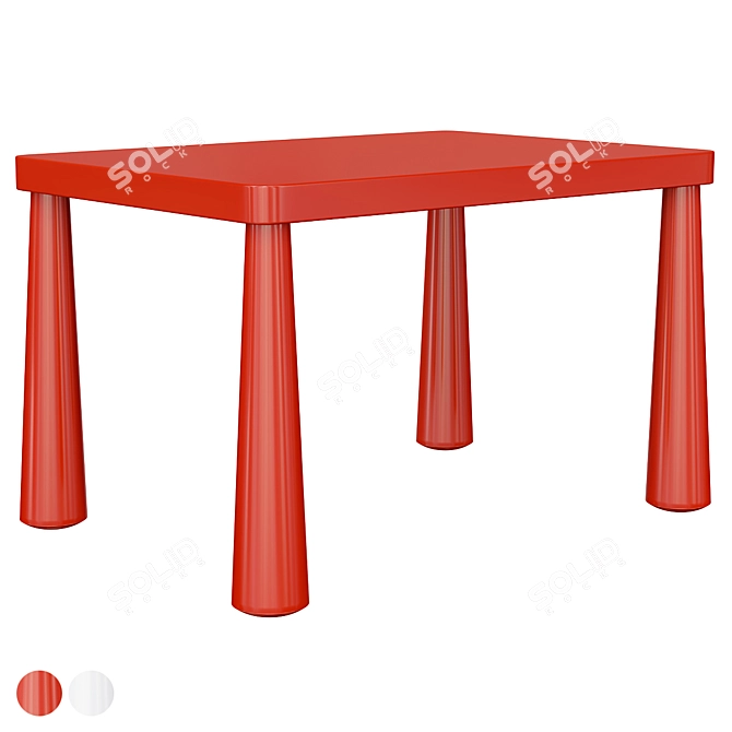 Mammut Kids Table, Nordic Design 3D model image 1