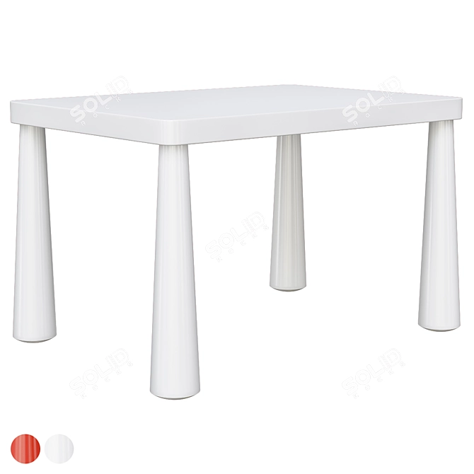 Mammut Kids Table, Nordic Design 3D model image 2