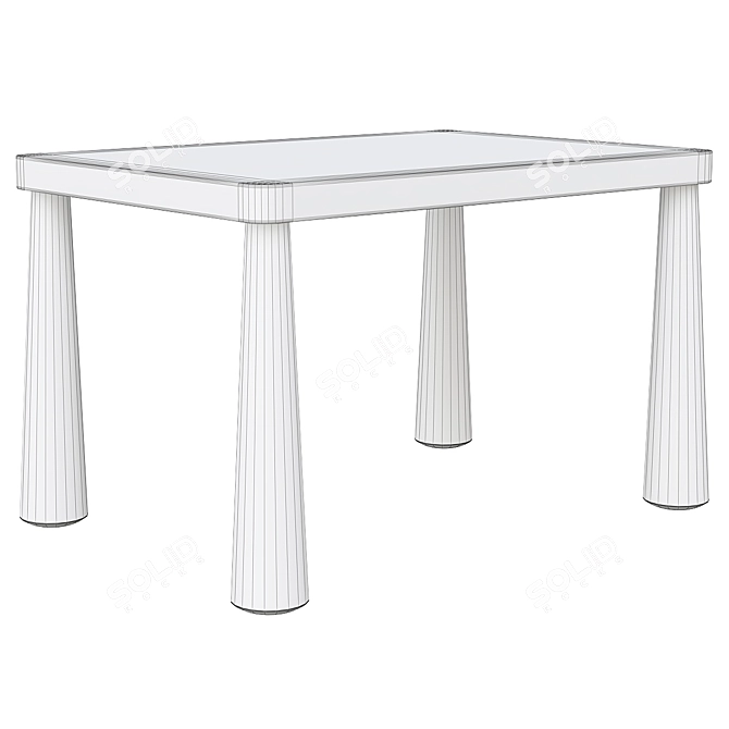Mammut Kids Table, Nordic Design 3D model image 3