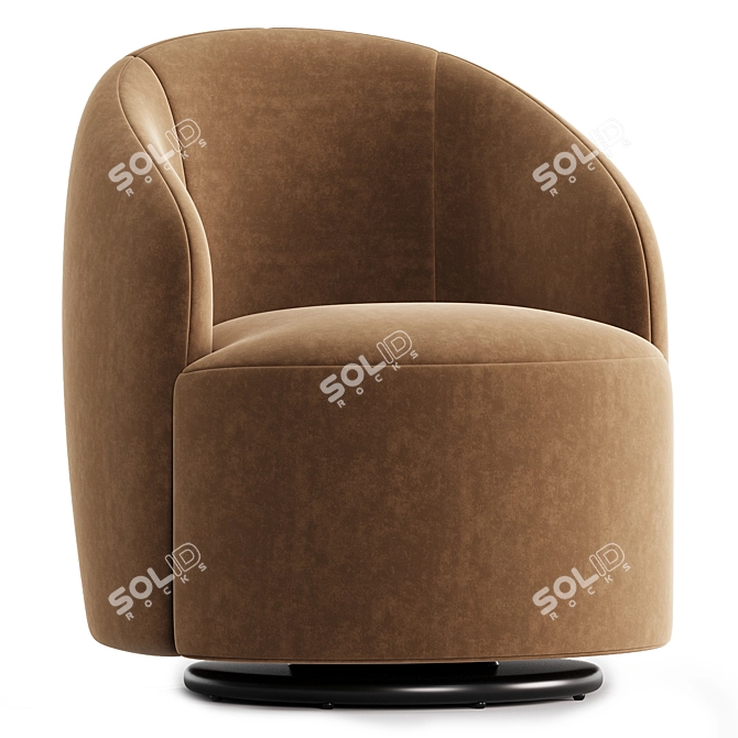 Modern Wide Barrel Chair 2017 3D model image 1