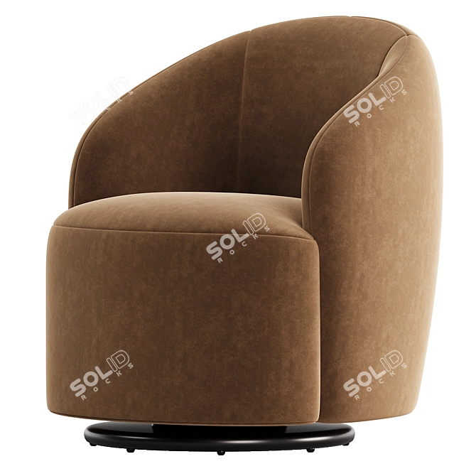 Modern Wide Barrel Chair 2017 3D model image 2