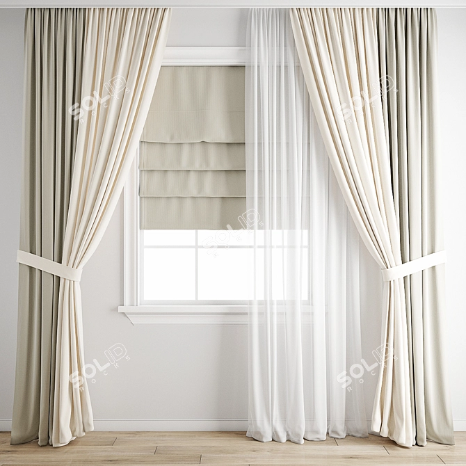 Polygonal Model Curtain 627 3D model image 1