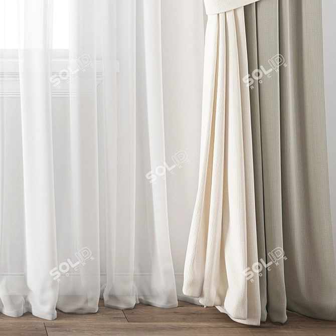 Polygonal Model Curtain 627 3D model image 2