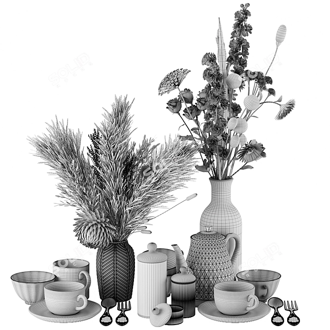 Elegant Decor Set 2015 3D model image 4