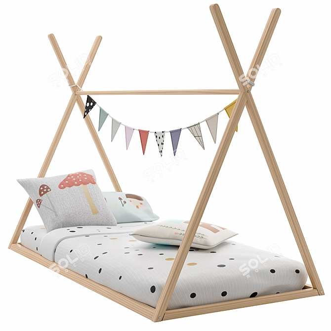 Native Teepee Children's Bed 3D model image 3