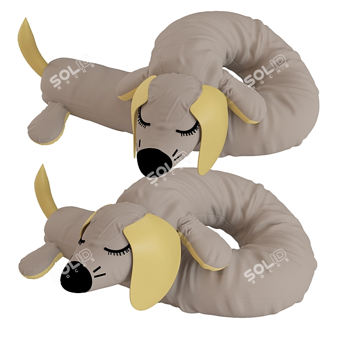  Cozy Long Dog Pillow 3D model image 1