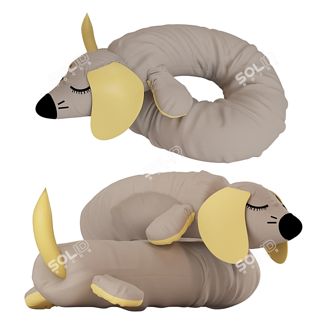  Cozy Long Dog Pillow 3D model image 2