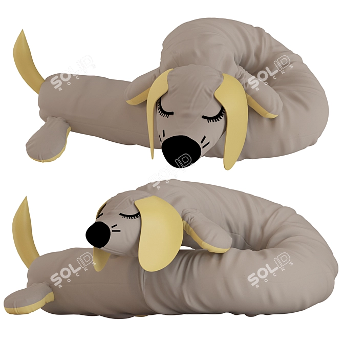  Cozy Long Dog Pillow 3D model image 4