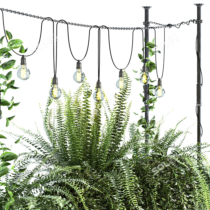 Greenery Trio Hanging Bar Display 3D model image 3