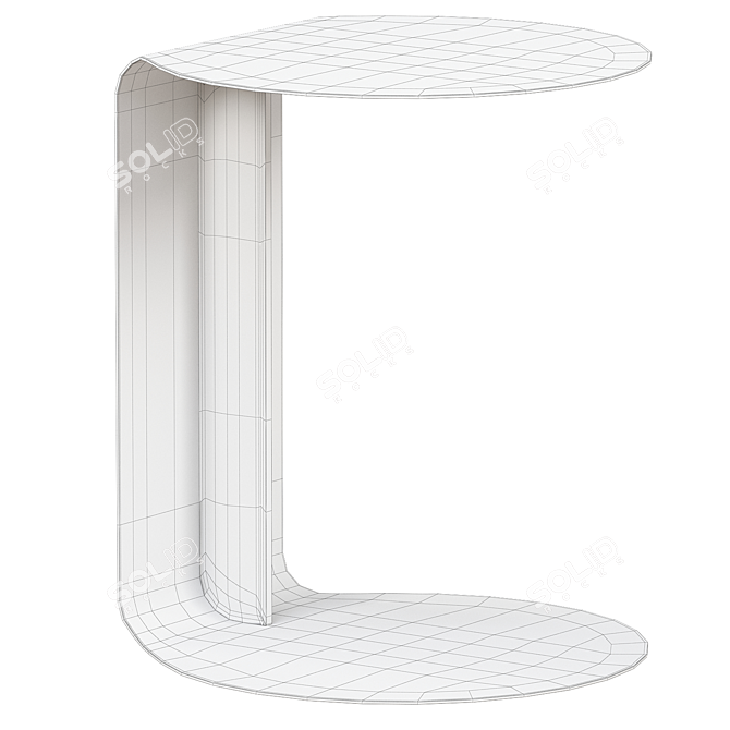 Minimalist Costa Coffee Table in Matte White 3D model image 2