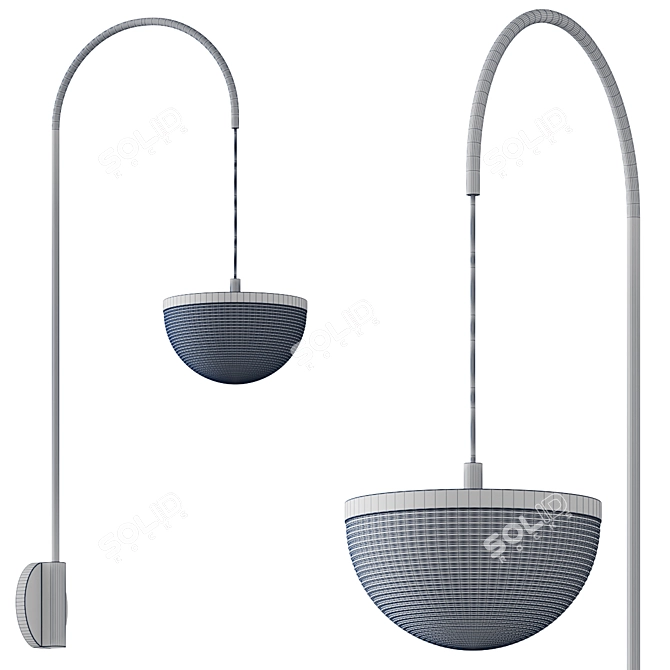 Minimalist Modern Wall Sconce 3D model image 2